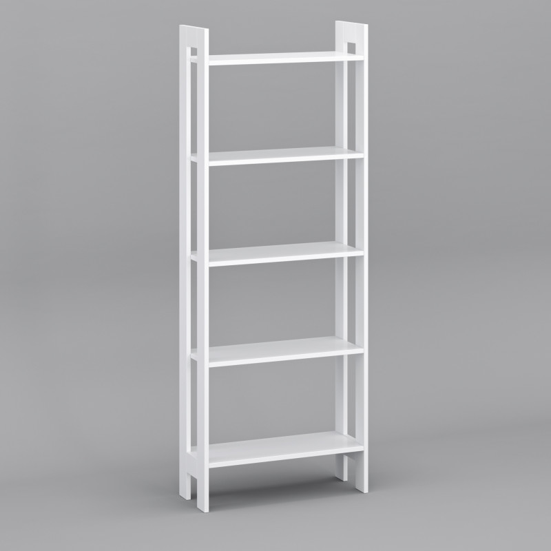 Scaffale a scala 5 ripiani bianco 165x62 cm moderno e pratico