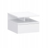 Comodino Bianco da Parete con Cassetto 32x35x23 cm Moderno