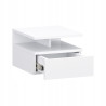Comodino Bianco da Parete con Cassetto 32x35x23 cm Moderno