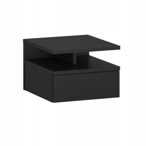 Comodino da Parete con Cassetto Nero 32x35x23 cm Moderno