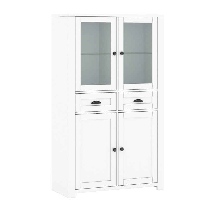 Vetrina bassa Mone C 2D 2W 2SZ bianca moderna 120 cm