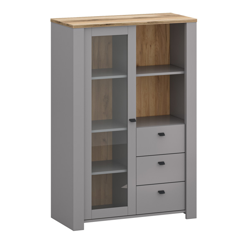Vetrina Bassa Latour C 1W3S Grigio Chiaro Rovere Delano