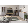 Cassettiera Latour E 3D 165 cm grigio/rovere Delano chiaro