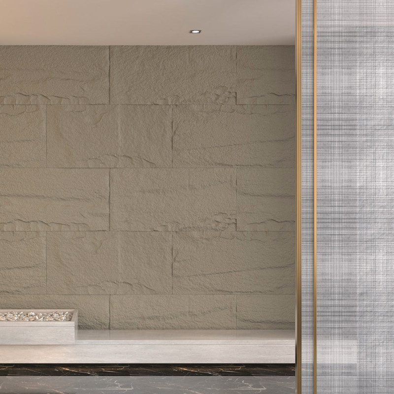 Pannello decorativo effetto roccia pietra 3D grigio cemento