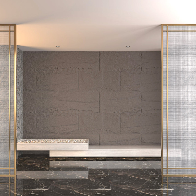 Pannello decorativo effetto roccia pietra 3D grigio vulcano