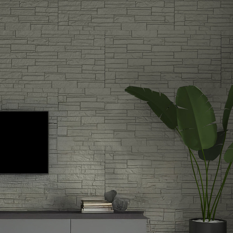 Pannello decorativo effetto pietra mattoni 3D greige tortora