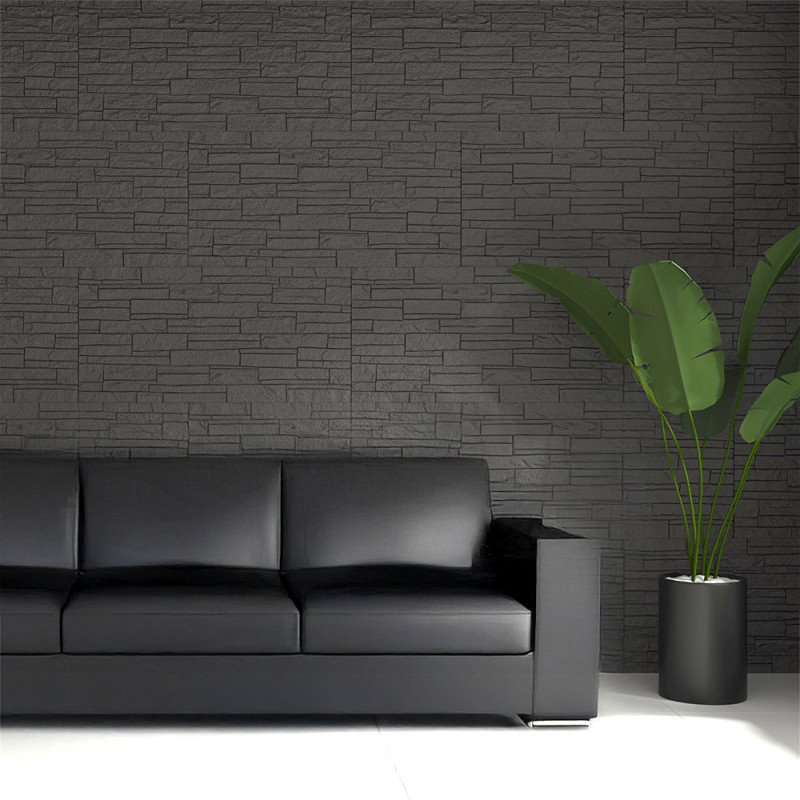 Pannello decorativo effetto pietra mattoni 3D grigio ardesia