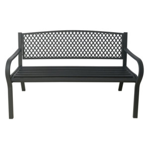 Panchina ferro battuto 124x62x79 grigio scuro - elegante e resistente