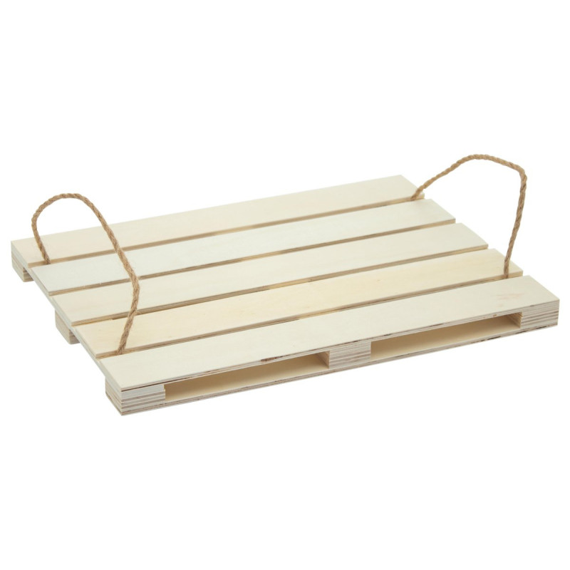 Vassoio a servire in legno pallet 38x28 cm - stile rustico moderno