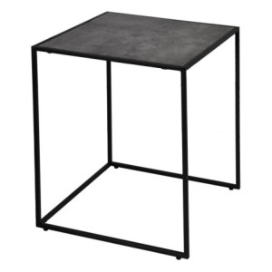 Tavolino Marika metallo/MDF/PVC 40x40x48 nero cemento - moderno e pratico