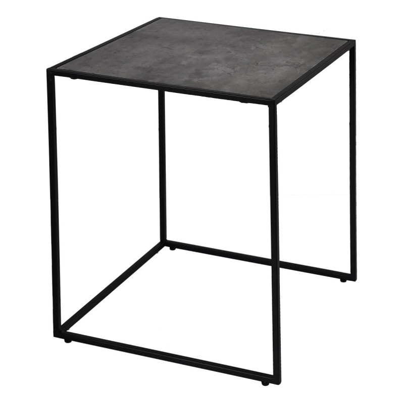Tavolino Marika metallo/MDF/PVC 40x40x48 nero cemento - moderno e pratico