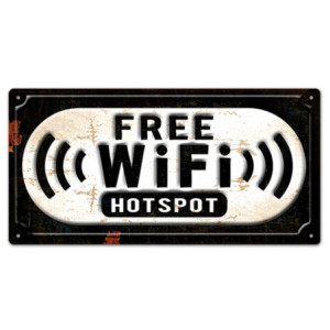 Targa decorativa da parete Free Wifi 30x15 - stile moderno