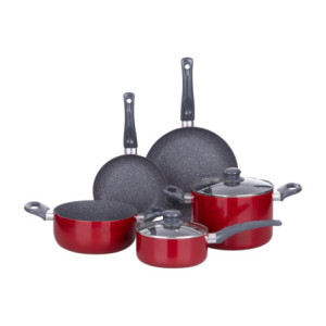 Batteria 7 pezzi Helios alluminio stampato - cucina completa