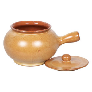 Cuocipatate 1M 15 con coperchio coccio cuoio - cucina tradizionale