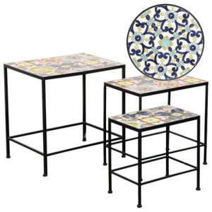 Set 3 tavolini Modica blu - design moderno e versatilità