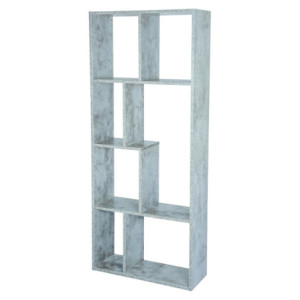 Libreria ripiani sfalsati cemento 63x24x150 moderna e versatile