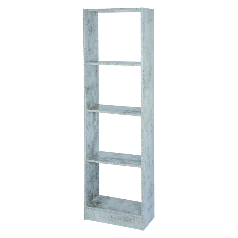 Libreria 4 vani a giorno legno cemento 40x24x137 moderna