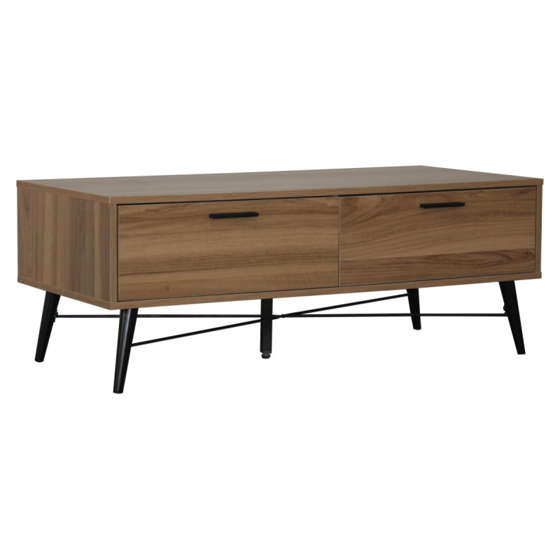 Porta TV 2 cassetti Dakota naturale nero 110x50x40