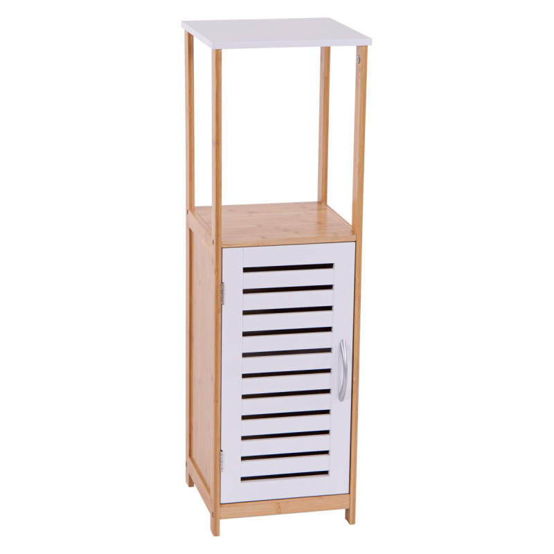 Mobiletto multiuso 1 anta 1 ripiano Adelaide naturale bianco