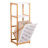 Mobiletto Multiuso Adelaide 1 Ripiano 1 Cesto 36x33x98 Naturale/Bianco