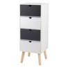 Mobiletto Flynn 4 Cassetti 29x29x76cm Bianco/Grigio Moderno