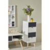 Mobiletto Flynn 4 Cassetti 29x29x76cm Bianco/Grigio Moderno