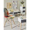 Tavolino Flynn 1 Cassetto 2 Vani 100x50x43cm Bianco/Grigio