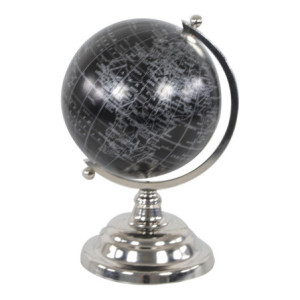 Mappamondo Colombo Base Metallo Silver 17,5x16x27cm: Eleganza e Studio