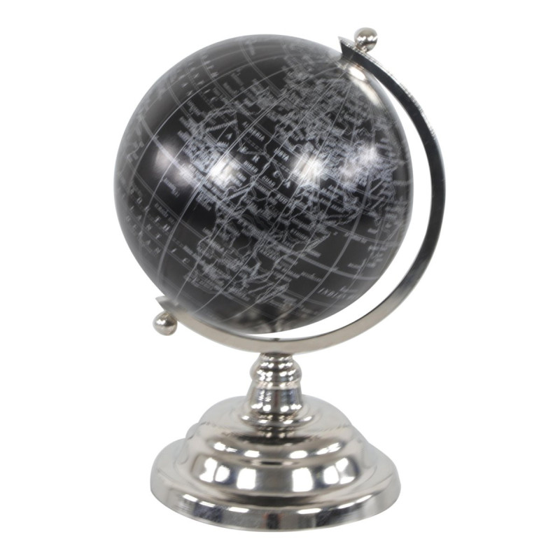 Mappamondo Colombo Base Metallo Silver 17,5x16x27cm: Eleganza e Studio