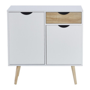 Zoom Mobiletto Bolt 2 Ante E 1 Cassetto 80x40x80 Bianco/naturale