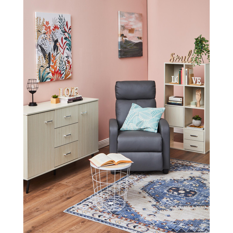 Madia Phoenix Bianco/Legno 80x30x70cm: Stile e Funzionalità