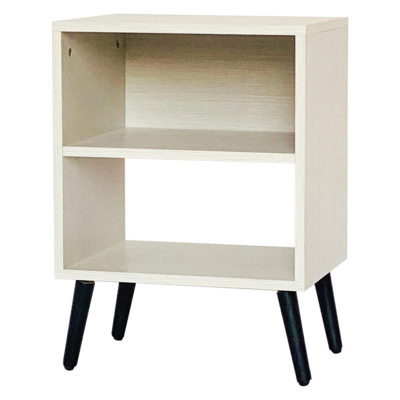 Comodino Phoenix Bianco/Legno 40x30x55cm: Moderno e Versatile