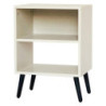 Comodino Phoenix Bianco/Legno 40x30x55cm: Moderno e Versatile