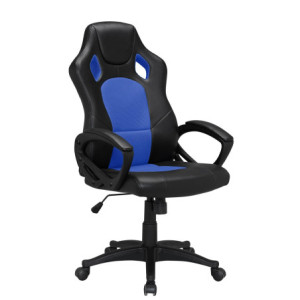 Poltrona Ufficio Silverstone Nera/Blu 61x62x117cm: Comfort e Stile