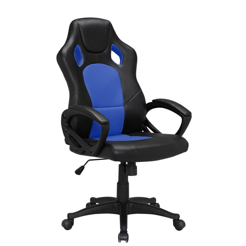Poltrona Ufficio Silverstone Nera/Blu 61x62x117cm: Comfort e Stile