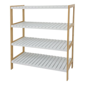 Scarpiera Axis 70x26x75cm Bamboo Bianco/Naturale: Ordine e Stile
