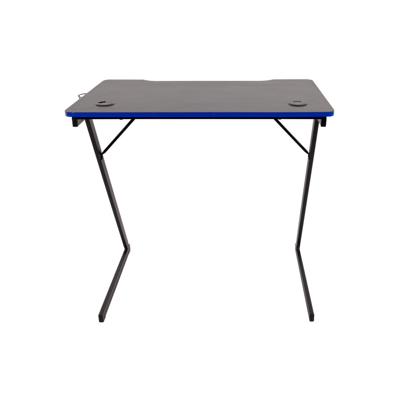 Scrivania Gaming Flame Nera/Blu 80x50x75cm: Design e Comfort