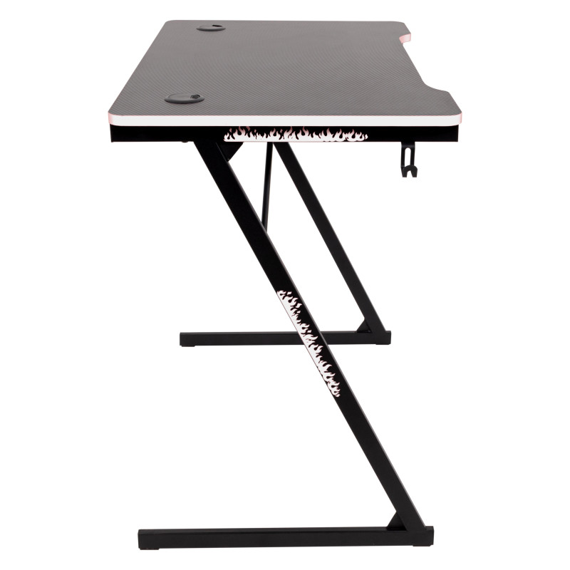 Scrivania Gaming Flame Nera/Bianca 80x50x75cm: Design e Comfort