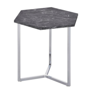 Tavolino Hexa Nero/Cromato 48x41x46cm: Design Moderno