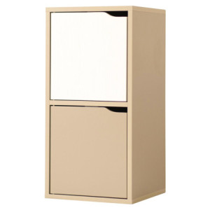 Mobiletto 2 Ante Miracle Tortora/Bianco/Legno: Stile e Spazio