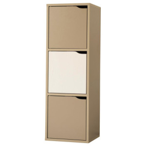 Mobiletto 3 Ante Miracle Tortora/Bianco/Legno: Spazio e Stile
