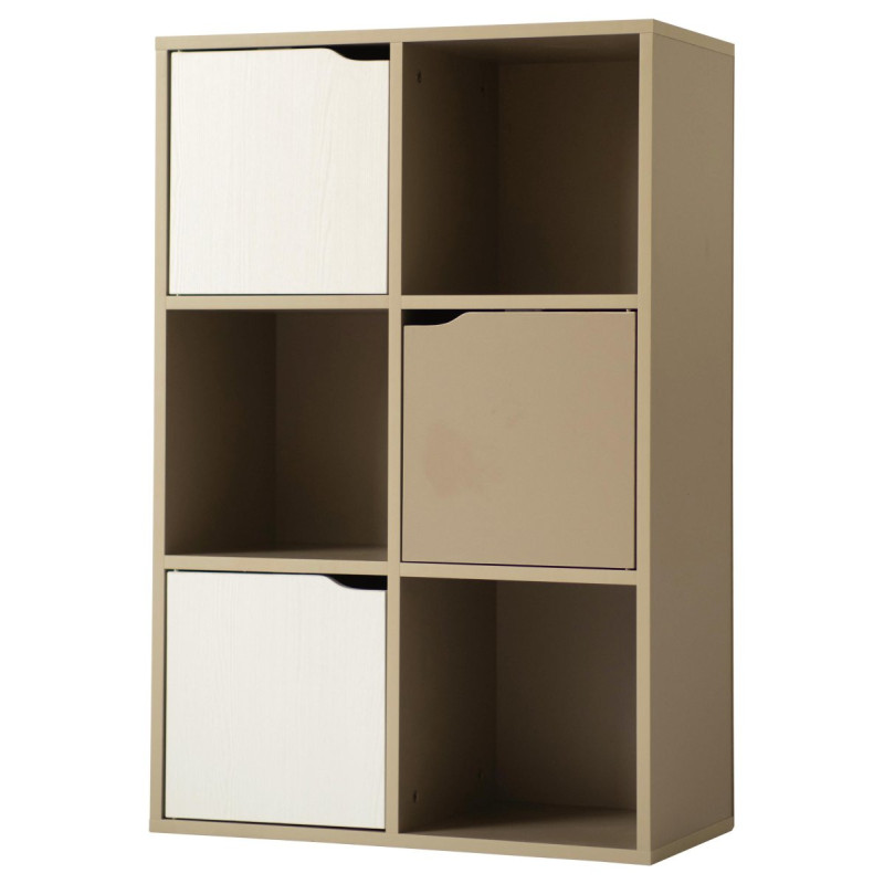 Libreria 3 Ante 3 Vani Miracle Cemento/Bianco: Design e Spazio