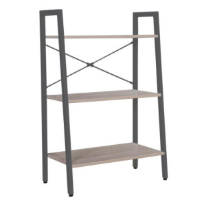Libreria 3 Scaffali Lilas Legno Naturale/Antracite 64x34x97