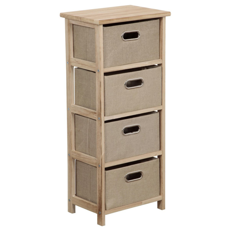 Cassettiera 4 Cassetti Armon 34x25x78cm Naturale