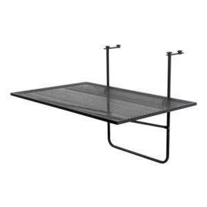 Tavolo Ribaltabile da Balcone Giobbe Nero 70x45x52cm