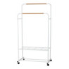 Appendiabiti Doppio Bianco Effetto Legno 80x50x130-155cm