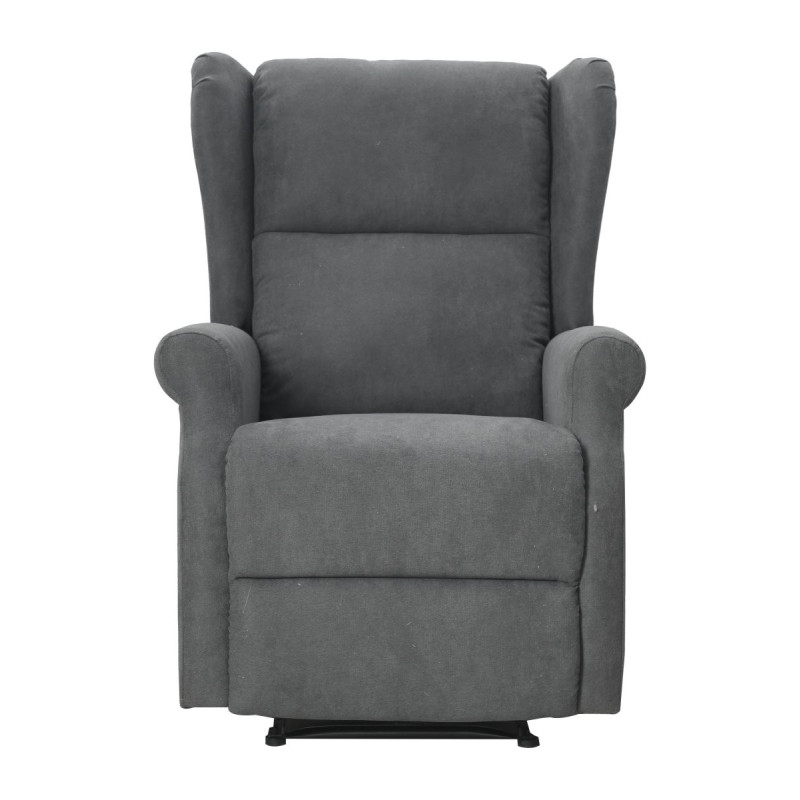 Poltrona Relax Maribel Poliestere Grigio Scuro Reclinabile Manuale