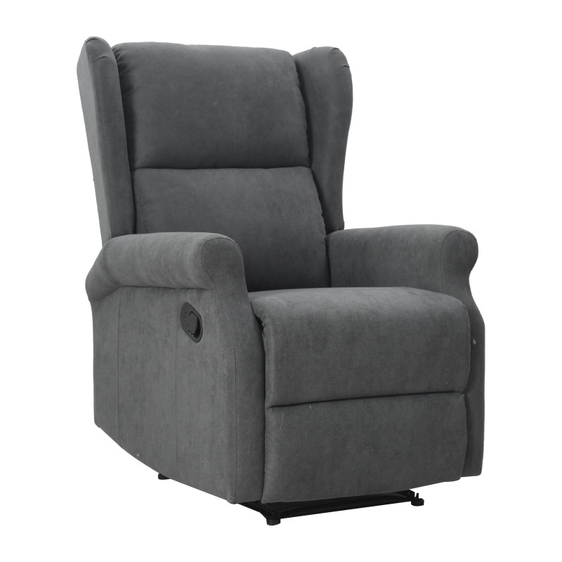 Poltrona Relax Maribel Poliestere Grigio Scuro Reclinabile Manuale
