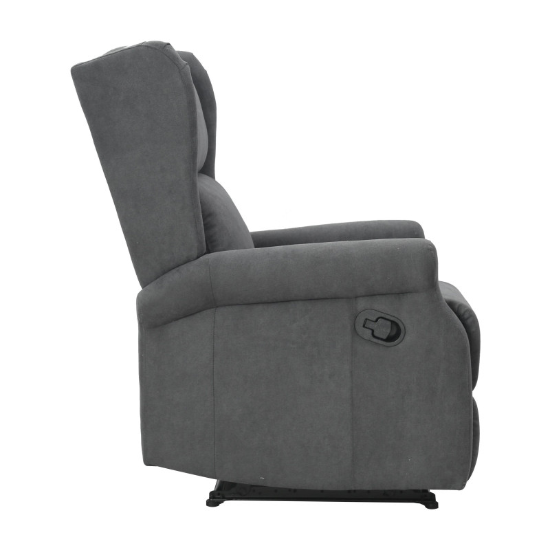 Poltrona Relax Maribel Poliestere Grigio Scuro Reclinabile Manuale