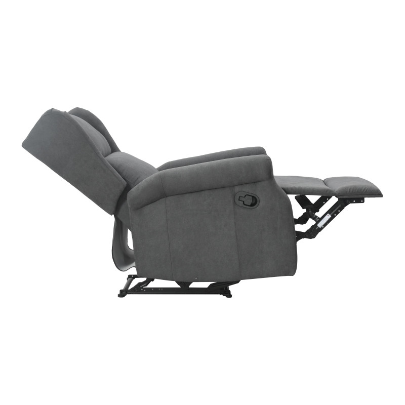 Poltrona Relax Maribel Poliestere Grigio Scuro Reclinabile Manuale